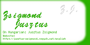 zsigmond jusztus business card